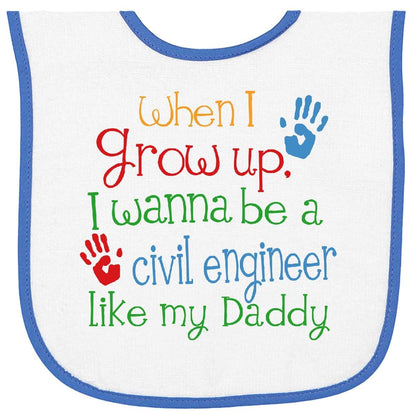 Inktastic Civil Engineer Like Daddy Baby Terry Cloth Bib