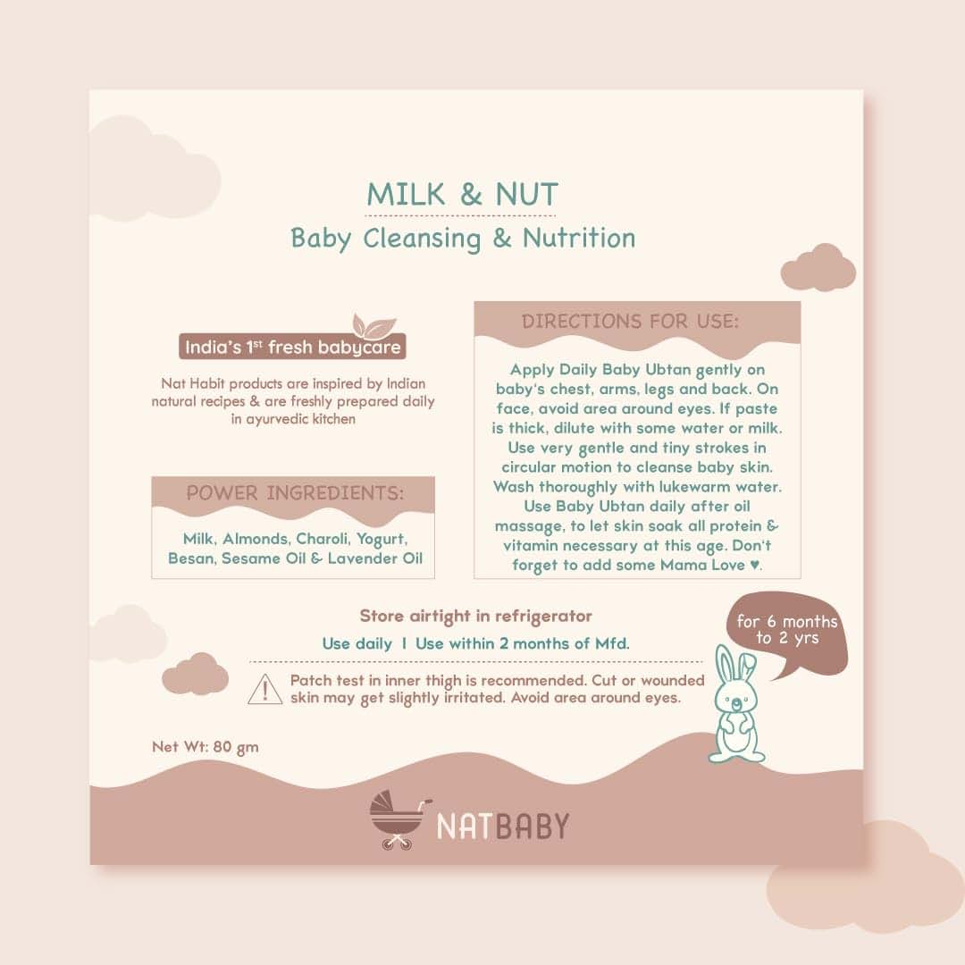 Nat Habit Milk & Nut Baby Daily Ubtan - 80 g (photo 3)