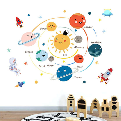 BabyOneStop Space Planet Kids Wall Stickers Large Educational Peel & Stick Decals