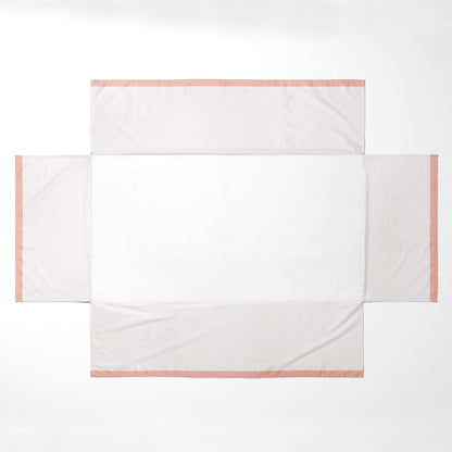 Bacati Mix N Match Crib Skirt with White Drop and Coral Band