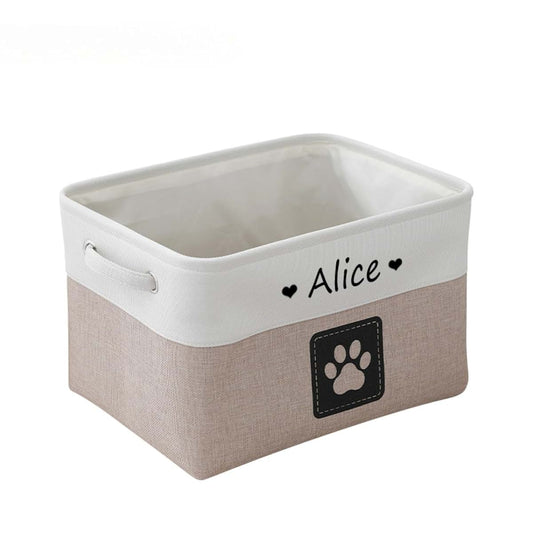 Shangyue Personalized Dog Toy Basket with Name,Custom Name Dog Toy Storage,Personalised Dog Toy Box,Custom Dog Toy