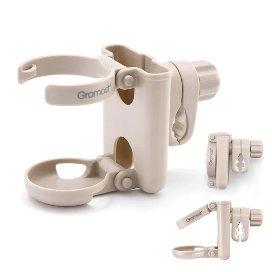 Foldable 2-in-1 Stroller Cup and Phone Holder with Adjustable Clamp