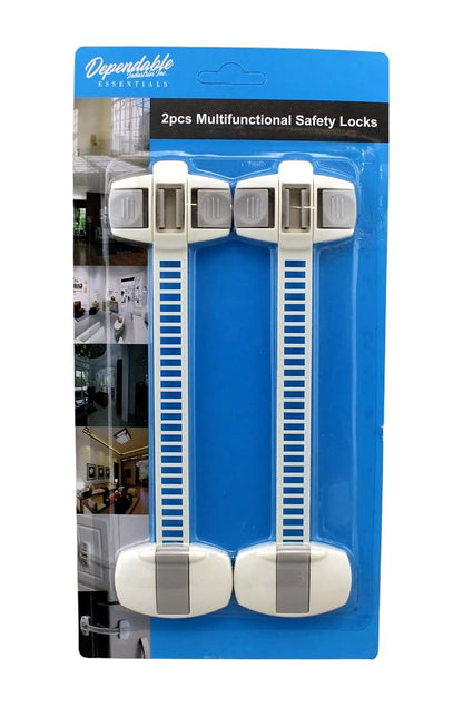 Adjustable Self-Adhesive Safety Locks Set of 2 for Cabinets and Drawers