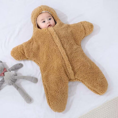 Baby Starfish Onesie Thick Fleece Swaddle Sleeping Sack