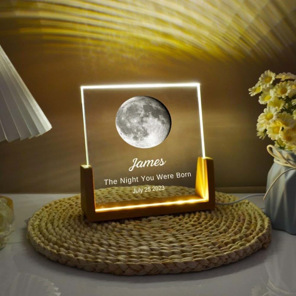 Zymech Personalized Moon Phases Crystal Night Light (photo 2)
