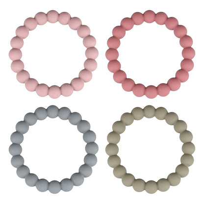 Nearbyme Silicone Teether Rings for Babies | 4 Pack Set