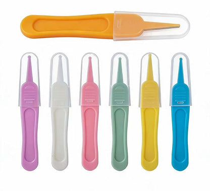 NON 7-Piece Baby Nose Tweezers with Round Head, Ear and Navel Cleaner