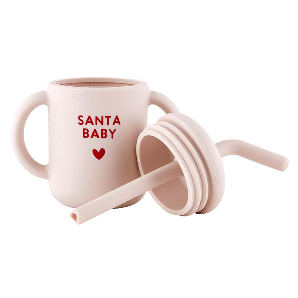 Stephan Baby Silicone Christmas Training Cup with Lid and Straw
