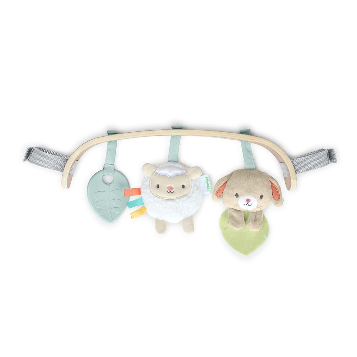 Ingenuity Essentials Wood Carrier Toy Bar for Strollers and Bouncers