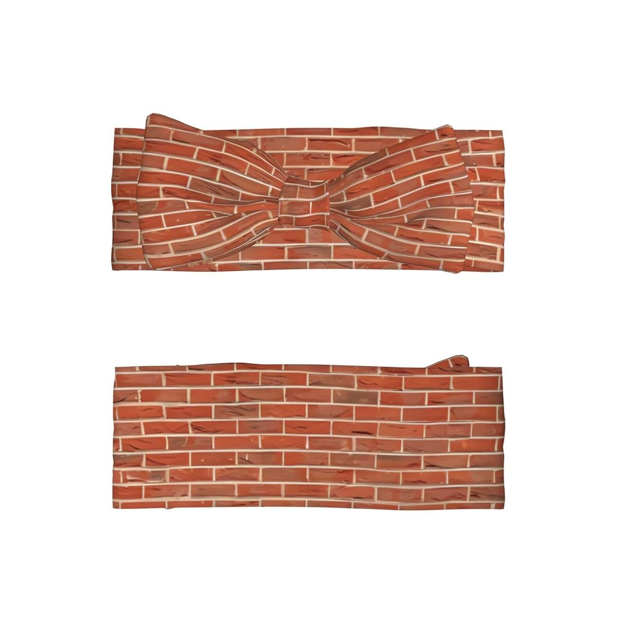SSYGHT Stretchy Soft Red Brick Wall Texture Print Bows Headband for Baby - Full Moon Gift, Cute Hair Accessories for (photo 2)
