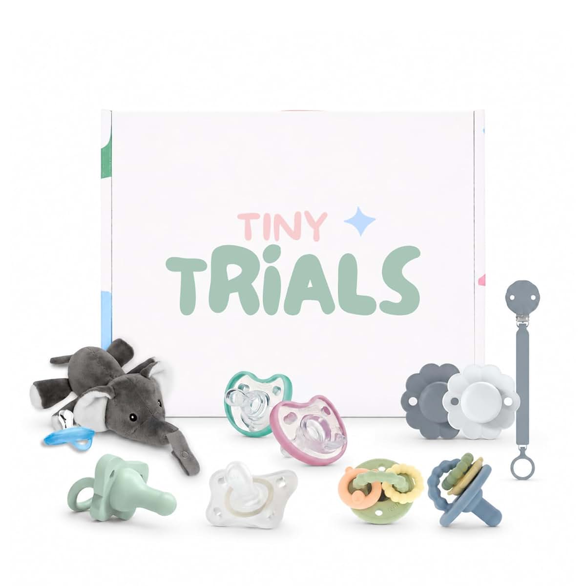 Tiny Trials Pacifier Trial Pack Variety Box For Newborns 0-6 Months