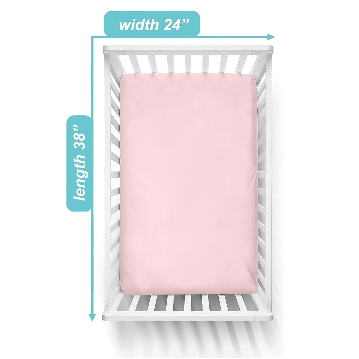 TL Care 100% Cotton Jersey Knit Mini Crib Sheet Pink 24 X 38