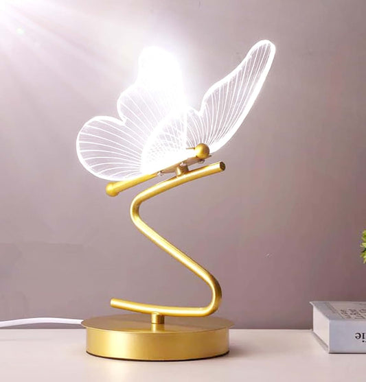 Jinnwell 3D Butterfly Table Night Light Girl Lamp Desk Decoration Reading Study Lamps Lighting Kid Adult Home Hotel