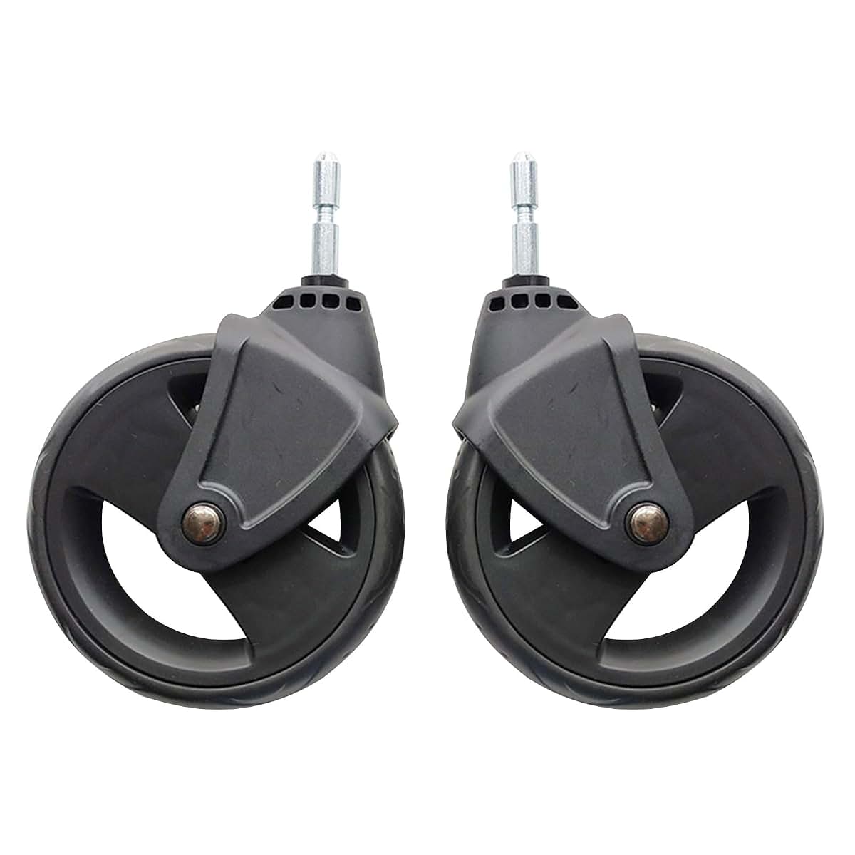 BabyOneStop Stroller Replacement Wheels – 2-Pack Plastic Front/Back Wheels for Strollers, Pet Strollers & Carts