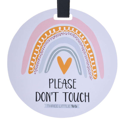 Three Little Tots Rainbow No Touching Baby Car Seat Sign