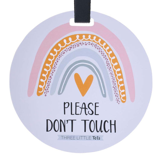 Three Little Tots Rainbow No Touching Baby Car Seat Sign
