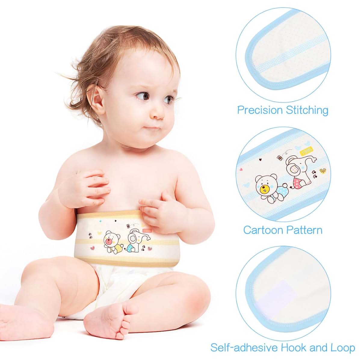 Exceart 4-Pcs Cotton Belly Wrap for Newborn Infants | Abdominal Binder