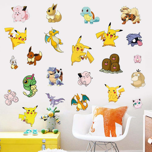 OPRJENAC Cute Cartoon PVC Wall Decals | Self-Adhesive Removable Wall Stickers for Bedroom & Playroom Decor