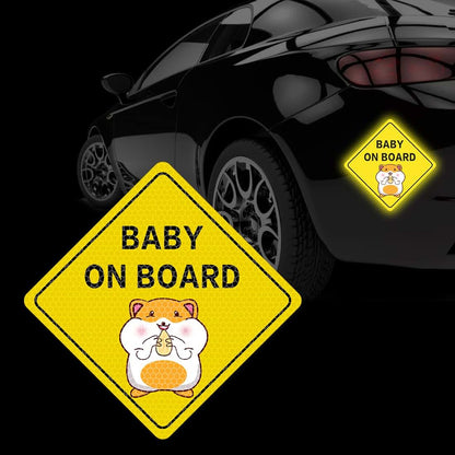 Dreothy Baby On Board Reflective Car Stickers