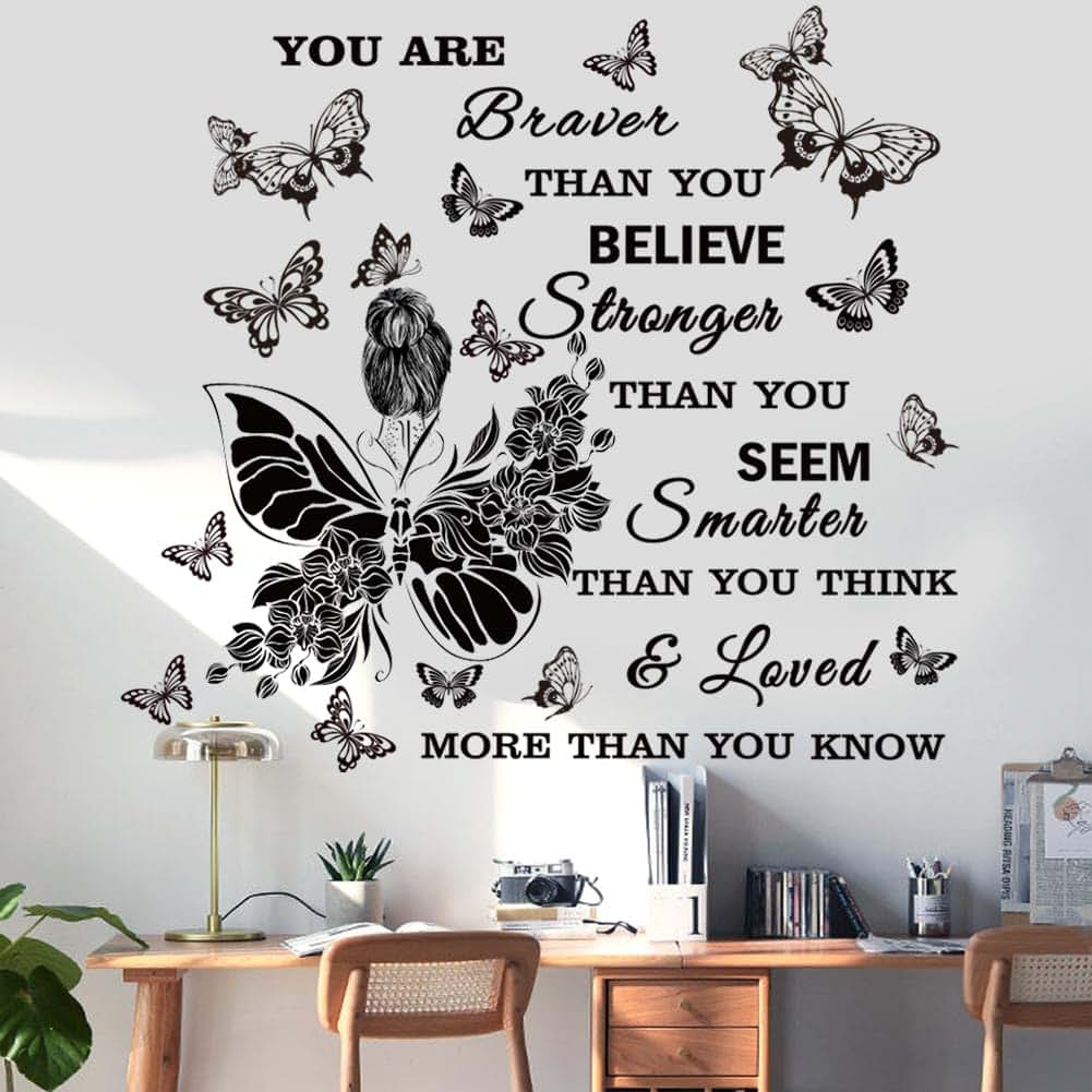 CASADECOR Inspirational Wall Decals Sunflower And Positive Quotes