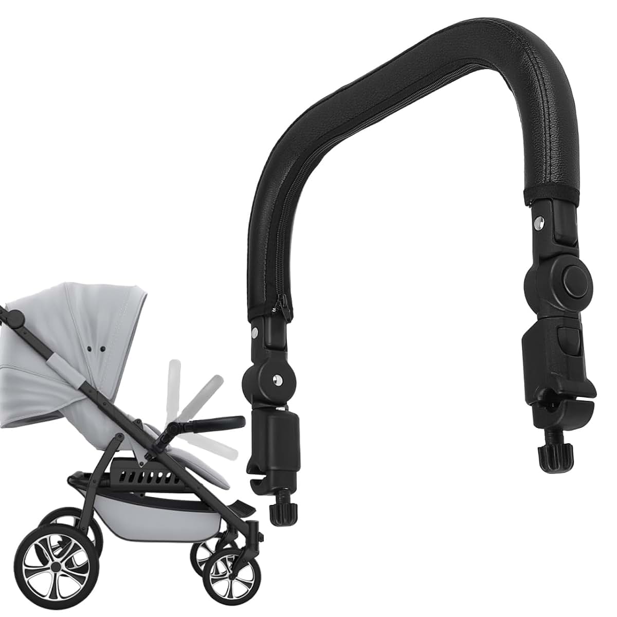 Stroller Bumper Bar Replacement - PU Leather Handrail for Umbrella Strollers