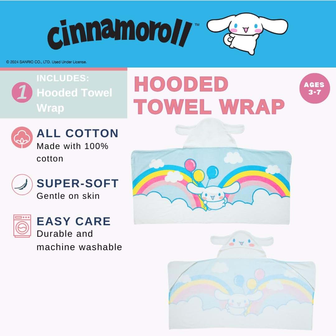 Franco Cinnamoroll Kids Hooded Cotton Towel Wrap