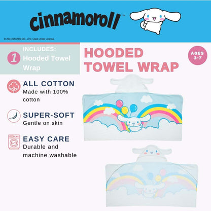 Franco Cinnamoroll Kids Hooded Cotton Towel Wrap