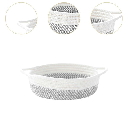 Yajuyi Cotton Rope Basket, Sturdy Storage Organizer, Nordic Style, Baby Gift Basket for Nursery Diaper Snacks Toy, Gray (photo 3)
