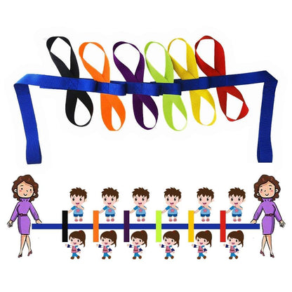 KAVIL Preschool Walking Rope With 12 Child Rings and 2 Adult Handles, Nylon, 128 Inches