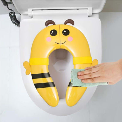 PandaEar Folding Toilet Seat Cover for Toddlers, Portable Silicone Travel Potty Training Seat with Non-Slip Pads
