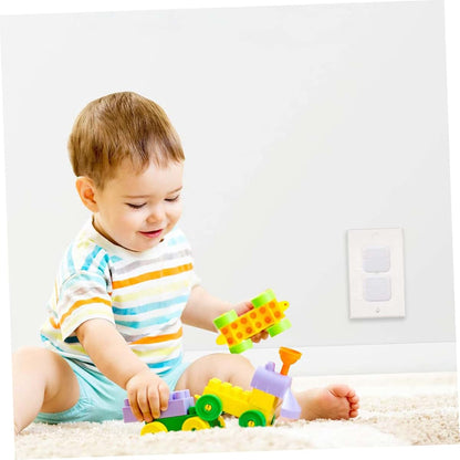 BabyOneStop Baby Safety Socket Cover 25 Pack White Plastic Outlet Plug Protector