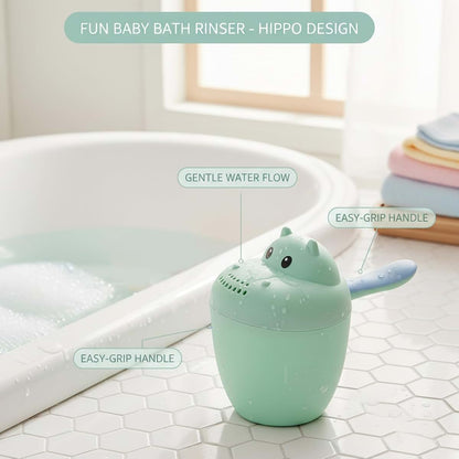Uanqfegy Hippo Baby Bath Rinse Cup with Easy-Fill Handle (photo 3)