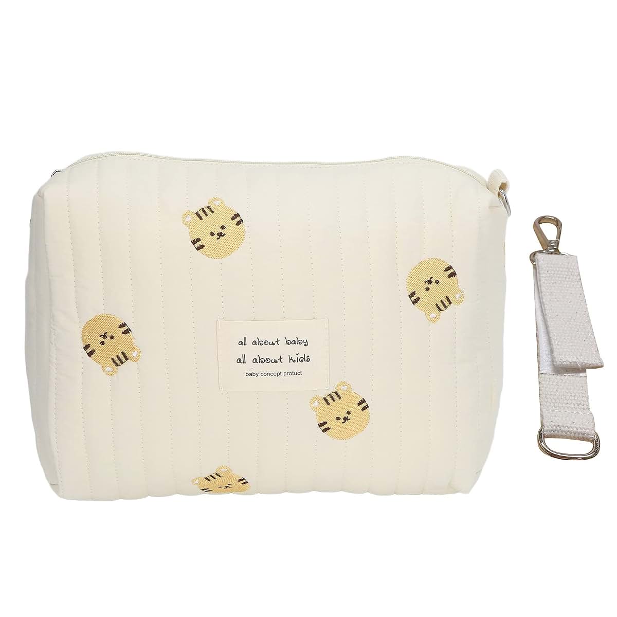 BONKZEBU Diaper Bag Organizer Insert for Baby Stroller Large Capacity Travel Storage Bag Tiger Head Pattern (photo 4)