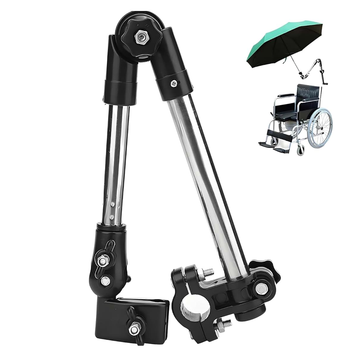 ZLXHDL Umbrella Clamp for Chair - 360° Adjustable Stainless Steel Holder