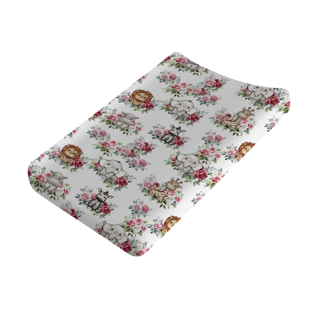 BabyOneStop Jungle Safari Boho Floral Changing Pad Cover 32x16 Soft Stretchy