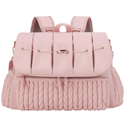 Psdndeww Upgrades Baby Diaper Bag Convertible Backpack with Prams Straps & Portable Changing Pad Essential Diaper Bag
