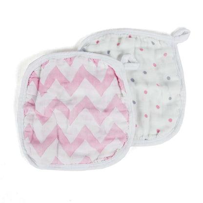 NEXPRO Ultra Soft Baby Washcloths, Rayon derived from Bamboo, 2 Count 8" x 8" (Pink)