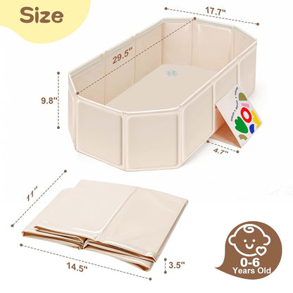 Trelc Collapsible Baby Bathtub, Portable Foldable Toddler Bath