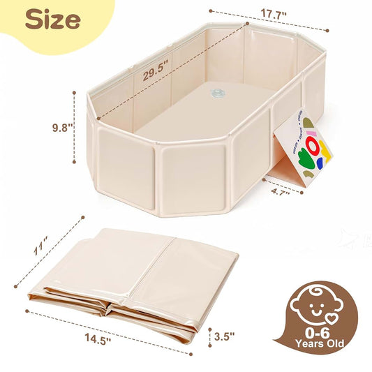 Trelc Collapsible Baby Bathtub, Portable Foldable Toddler Bath