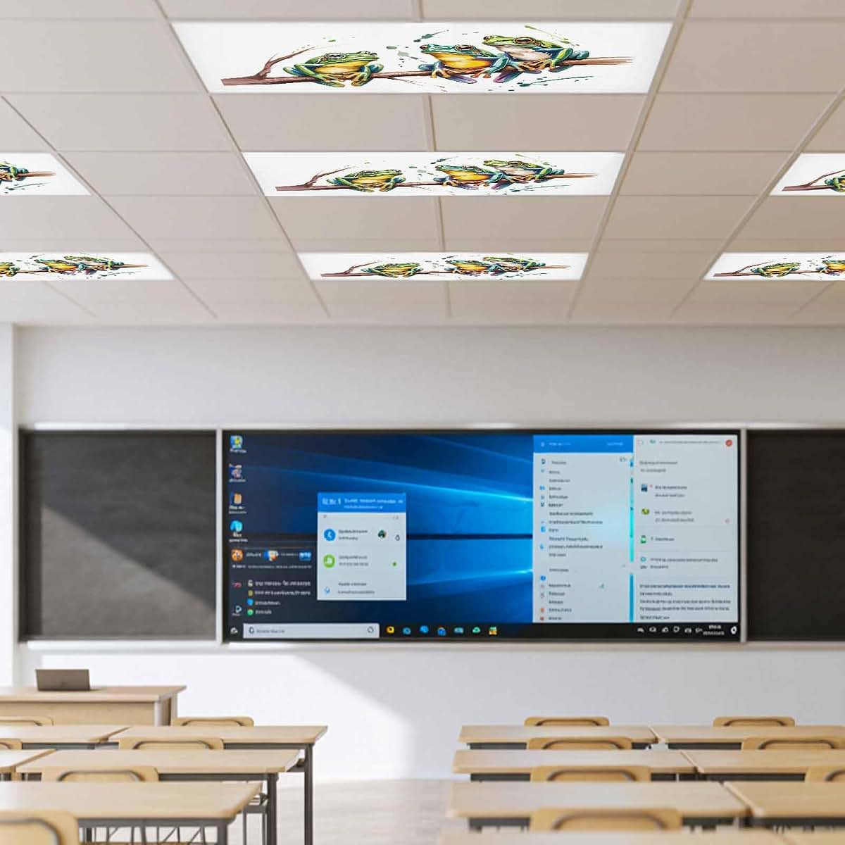 Watercolor Frog Fluorescent Light Covers for Ceiling Fixtures