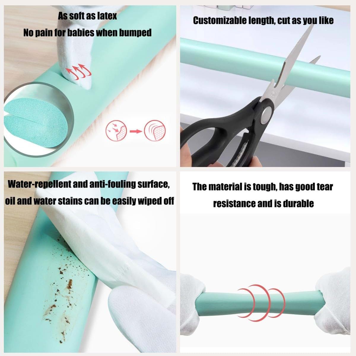 FFDSDUH Foam protection edges L Shape Foam Collision Strips Edge Corner Guards Protector Self-Adhesive Children's (photo 4)