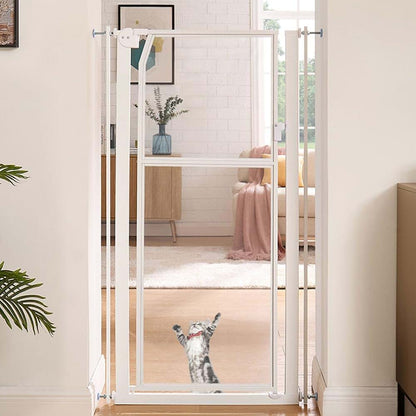 Unipaws 56" Tall Pet Gate With Clear PC Panel