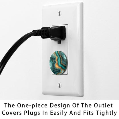 CDGIRUOWUNV Baby Safety Outlet Plug Electrical Socket Covers, Teal Agate Texture (3) (photo 3)