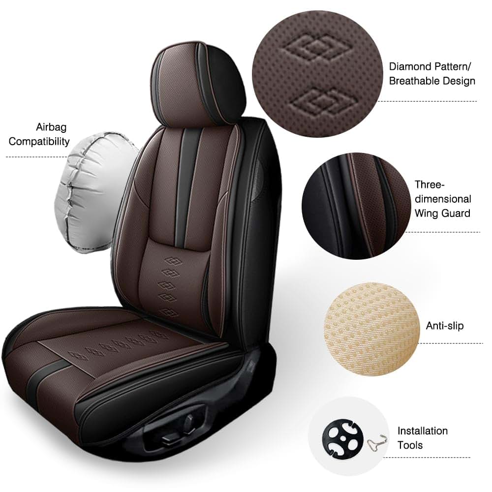 NCCLOVELY Car Seat Cover For Volvo C30 2008-2013 Waterproof Leather 2-Seats Standard