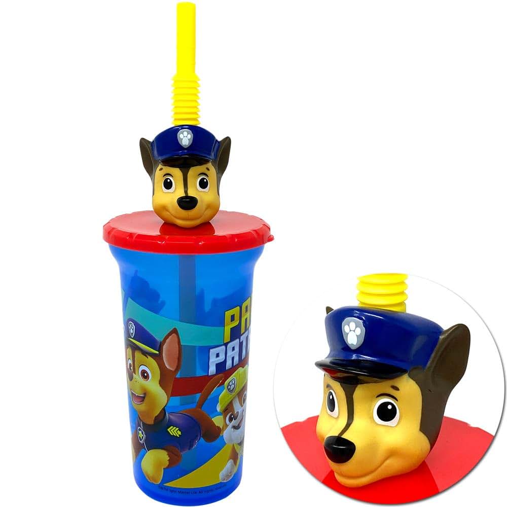 Zak Designs Paw Patrol 3D Water Tumbler With Straw