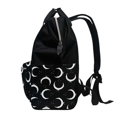 Moon Gothic Print Diaper Bag Backpack for Travel and Baby Care