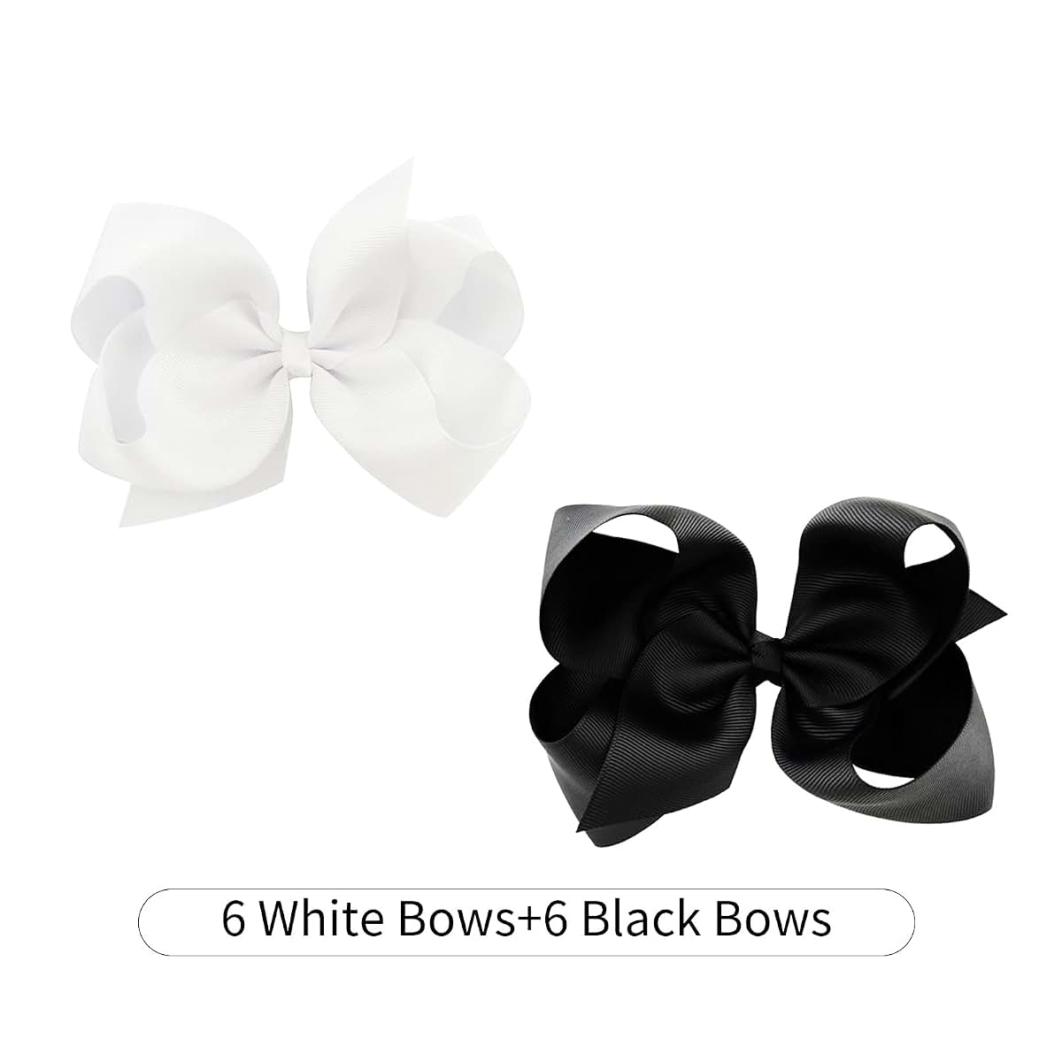DEEKA 12 Piece Grosgrain Ribbon Hair Bow Alligator Clips for Girls