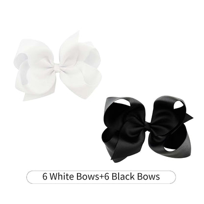 DEEKA 12 Piece Grosgrain Ribbon Hair Bow Alligator Clips for Girls