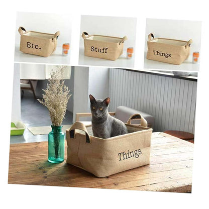Jute Storage Baskets for Desktop and Household Organization