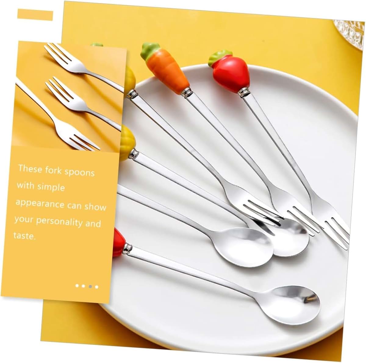 EliteBloom Cutlery Set 2/4 Pcs Knife Fork Spoon Stainless Steel Dinner Forks Strawberry Cup Flatware Set Creative (photo 4)